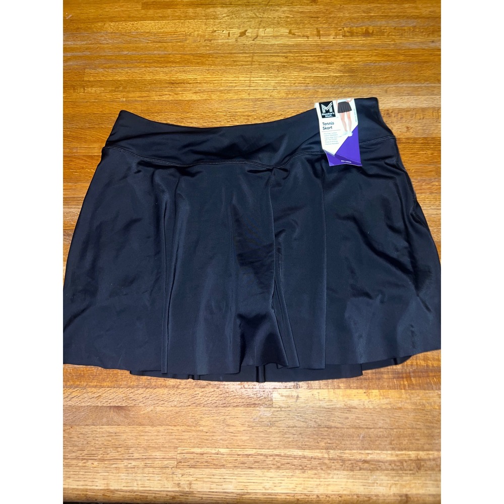 Member's Mark Women XXL Black Mid Raise Stretch Athletic Golf Tennis Skort